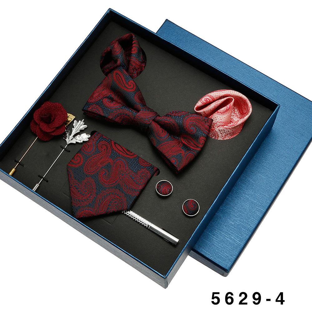 Men's Formal Tie & Pocket Square Eight-Piece Gift Set - High-End Wedding & Business 