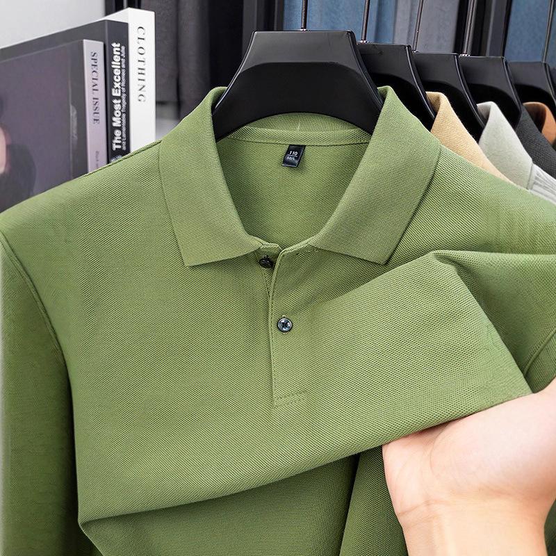Long Sleeve Polo Men's Business Breathable Loose Fit