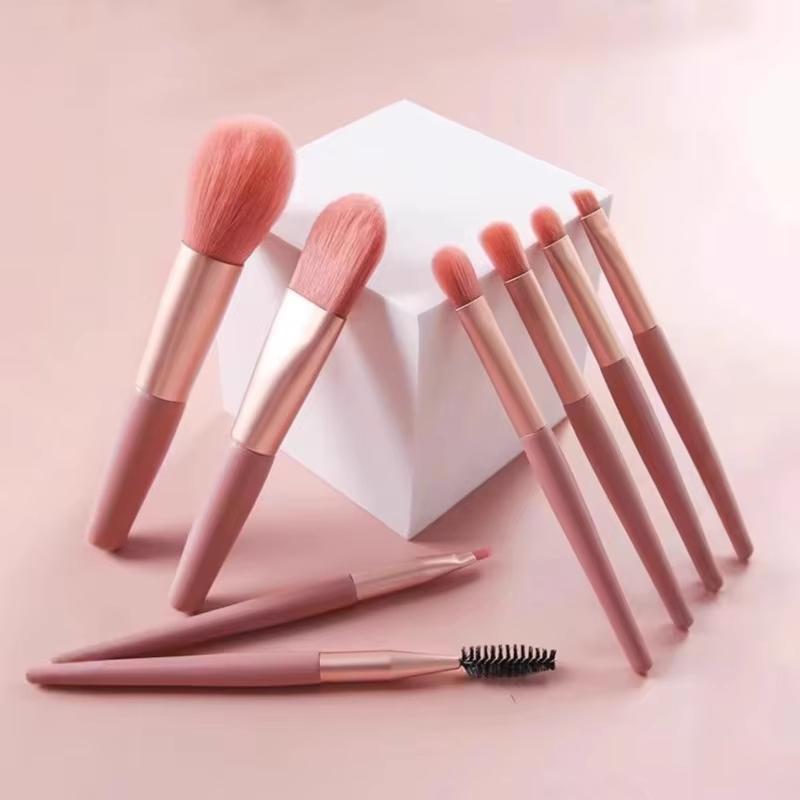8 Pcs Premium Professional Makeup Brush Set Soft Synthetic Bristles Portable Pu Case For Daily Use Travel And Beauty Enthusiasts