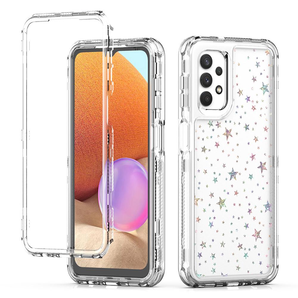 Phone Case For Samsung Galaxy A13 4G/5G/A04 4G (164.4mm)/A04s 4G (164.7mm)/A32 5G Clear Acrylic TPU Hybrid Cover with Laser-printed Film