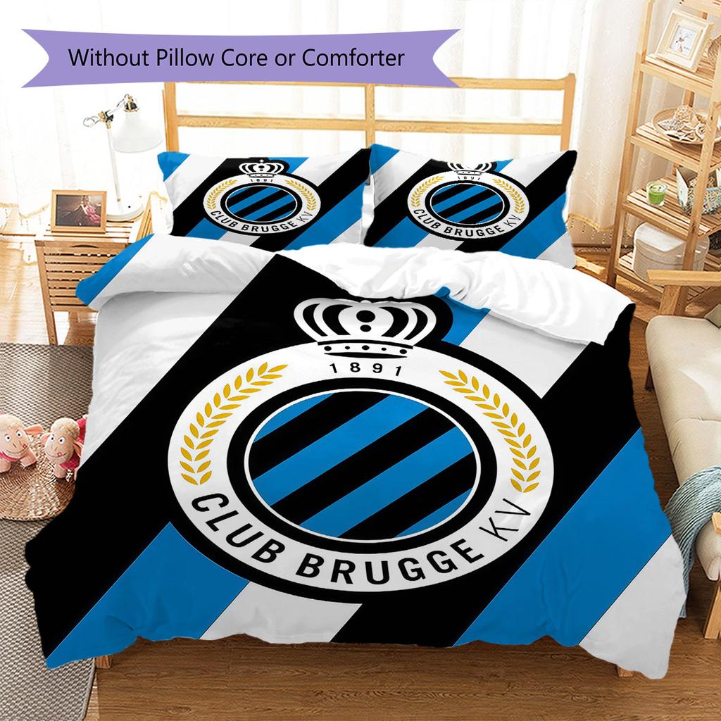 Club Brugge KV Pattern Bedding,Quilt Set Quilt Cover Pillowcase Home Birthday Gift(1 * duvet cover + 2 * pillowcase, without core)