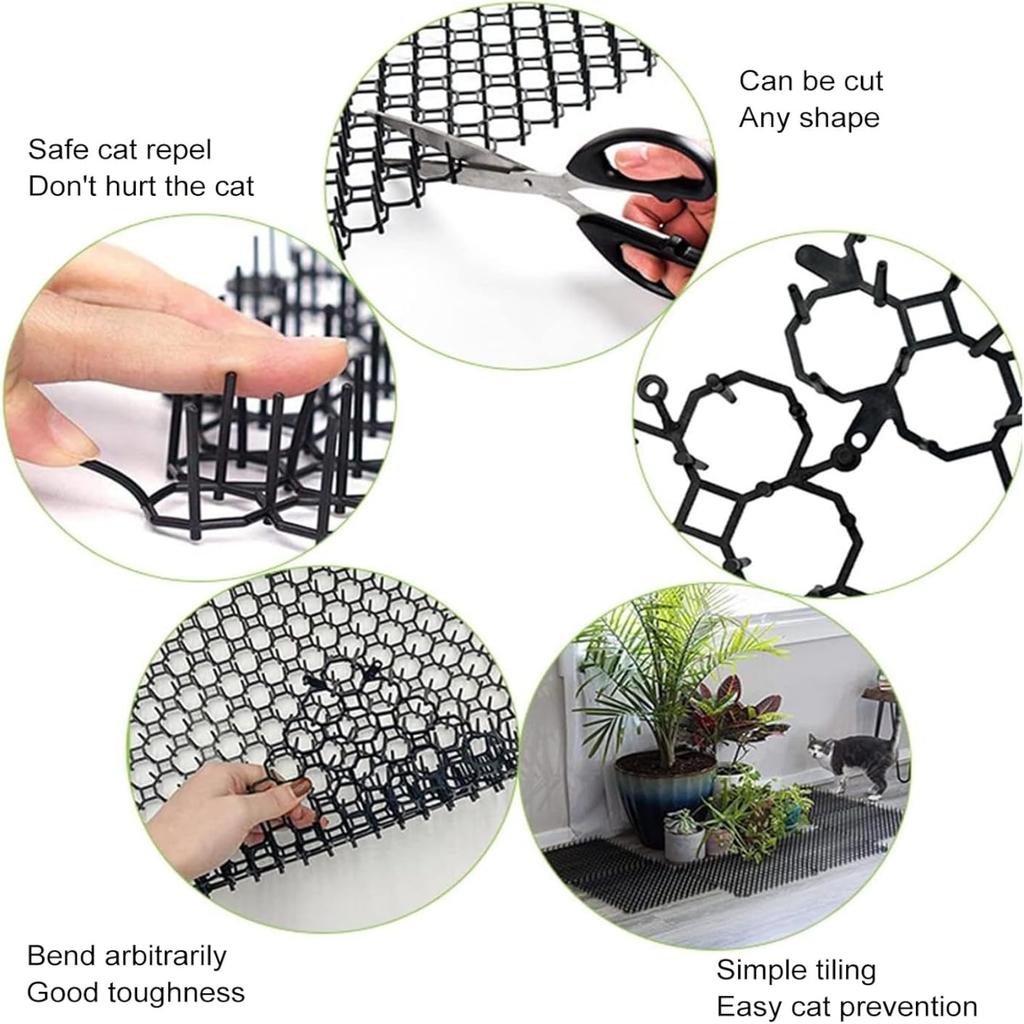 Black Anti Dog Cat Spikes Mat Anti-Climbing Fence Balcony Isolation Gardening Anti-Cat Thorn Net Dog Repellent Pet Supplies