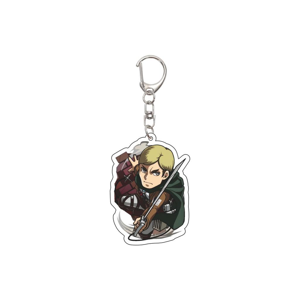 55MM Anime Attack on Titan Keychain Eren Jaeger/Mikasa Ackerman/Armin Arlert Key Chain Acrylic Model Plate Christmas Gifts