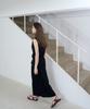 FROMWHERE Draped Sleeveless Top Black