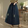 DIMANAF 2025 Summer Spliced Denim skirt Women New Skirts Elastic Elegant Flower Pleated Skirts High Waist