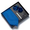 This solid color 4-piece men's tie gift set includes a brooch, corsage, and handkerchief. It's a perfect gift for Valentine's Da