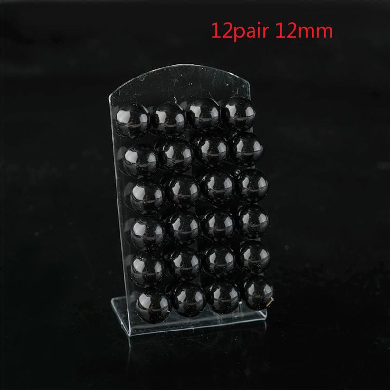 12 пар цветных белых сережек-гвоздиков с искусственным жемчугом для женщин — фото 26