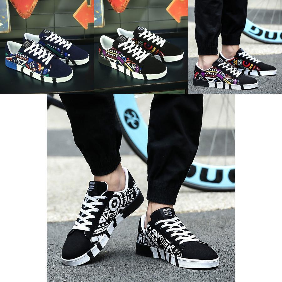 Baskets Basses en Toile pour Homme Printemps Décontractées Plates Colorées Graphiques Cool Style Élégant et Respirant