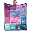 Girls Horse Blanket Beautiful Animal Horse with Wreath Throw Blanket, Ultra Soft Warm Sofa Bedding Living Room Flannel Blankets
