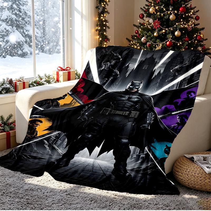 Batman Pattern Blanket for Home Decoration, Bed, Sofa, Car Travel, Camping, Suitable for All Seasons, Birthday Christmas Gift