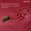 Emperor Sand Cinnabar Gourd Car Pendant - Handcrafted Fu Lu Double Pendant