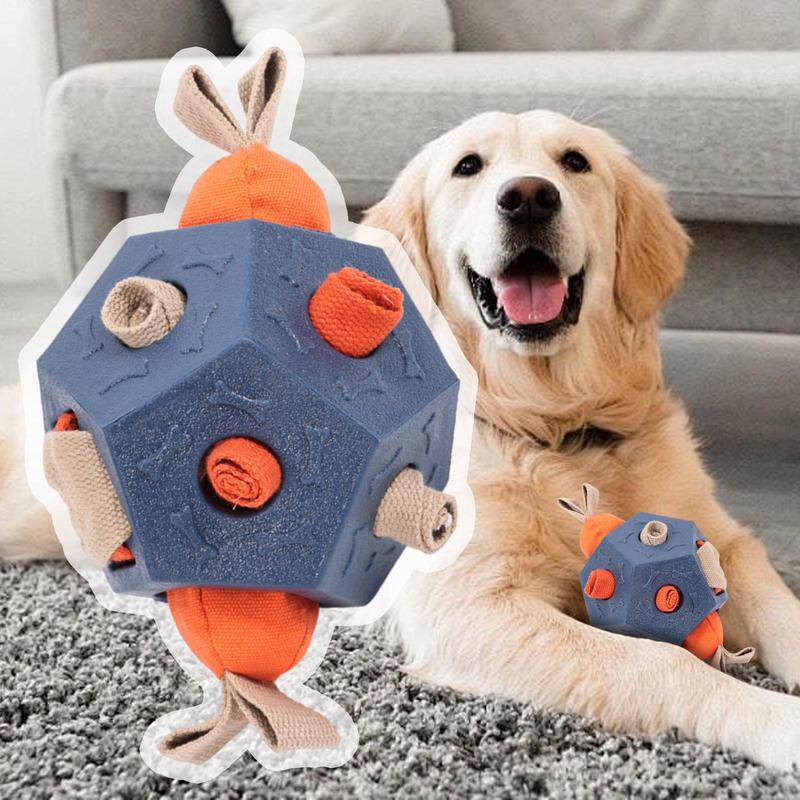 Food Dispensing Dog Toy Pet Treat Dispenser Aggressive Dog Chew Toys Small Medium Large Breeds Enrichment Ball With Squeak For