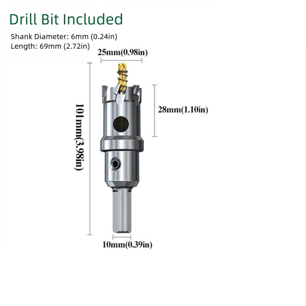 Carbide Tip Hole Saw Core Drill Bit 6mm Diameter Quick Punch Tungsten Carbide Tipped Drill Bit Iron Copper Stainless Steel