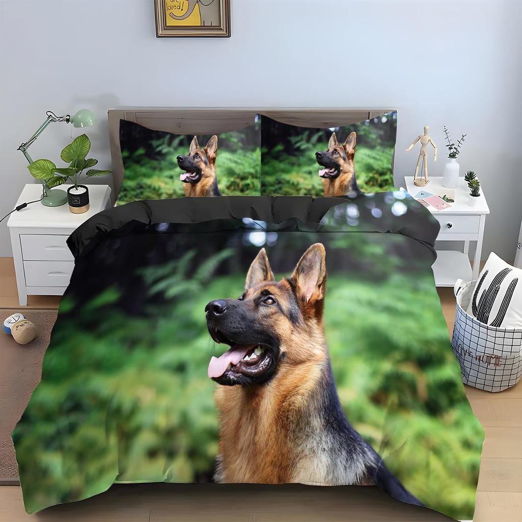 German Shepherd Printed Duvet Set Comfort Animal Digital Printed Four Seasons Bedding Set