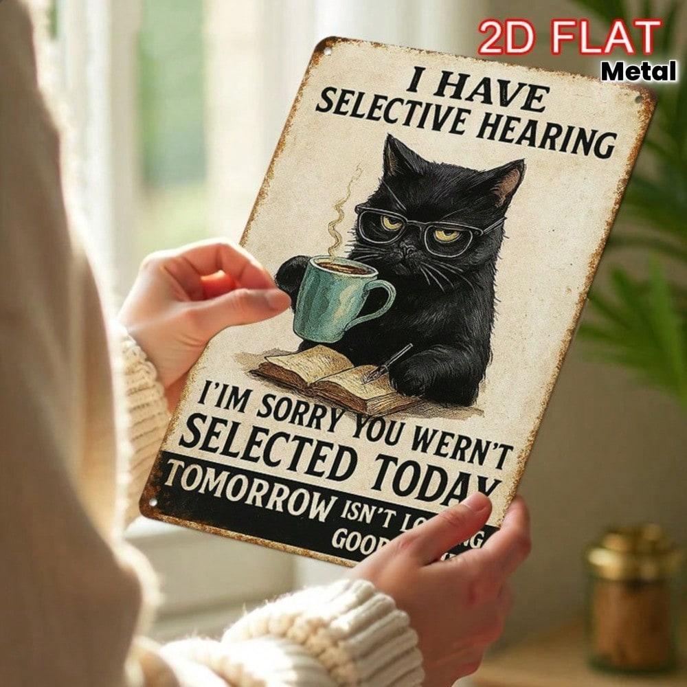 Funny Vintage Metal Tin Sign Rustic Cat Coffee Decor 8x12 Inch Wall Art 20x30 разноцветный