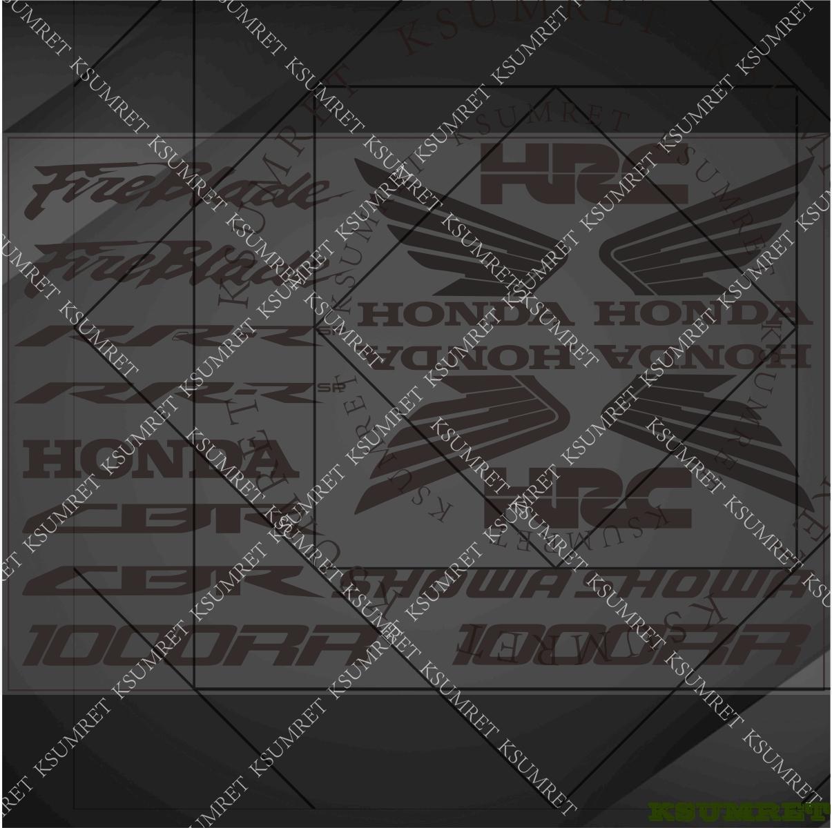 TMBCU1 For Honda Fireblade Motorcycle Stickers CBR1000RR RR-R SP HRC Racing Logo Decal Waterproof чёрный
