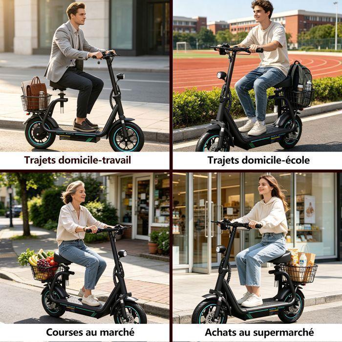 Elektrická koloběžka pro dospělé se sedadlem M5 - 500W 48V 15Ah - 12,5" pneumatiky - max. 45 km/h. - dvojitá kotoučová brzda - až 70 km