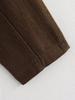 2025 Spring Women's European & American Style Brown Crew Neck Jacket and High Waist Pants Set