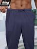 Summer Men's Lightweight Linen Blend Pants - Casual Relaxed Fit Breathable Beachwear Comfortable Vacation Style Trousers