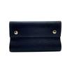 Hermes Roll Notebook Silver Metal Leather Notebook Cover Navy Leather Unisex Used