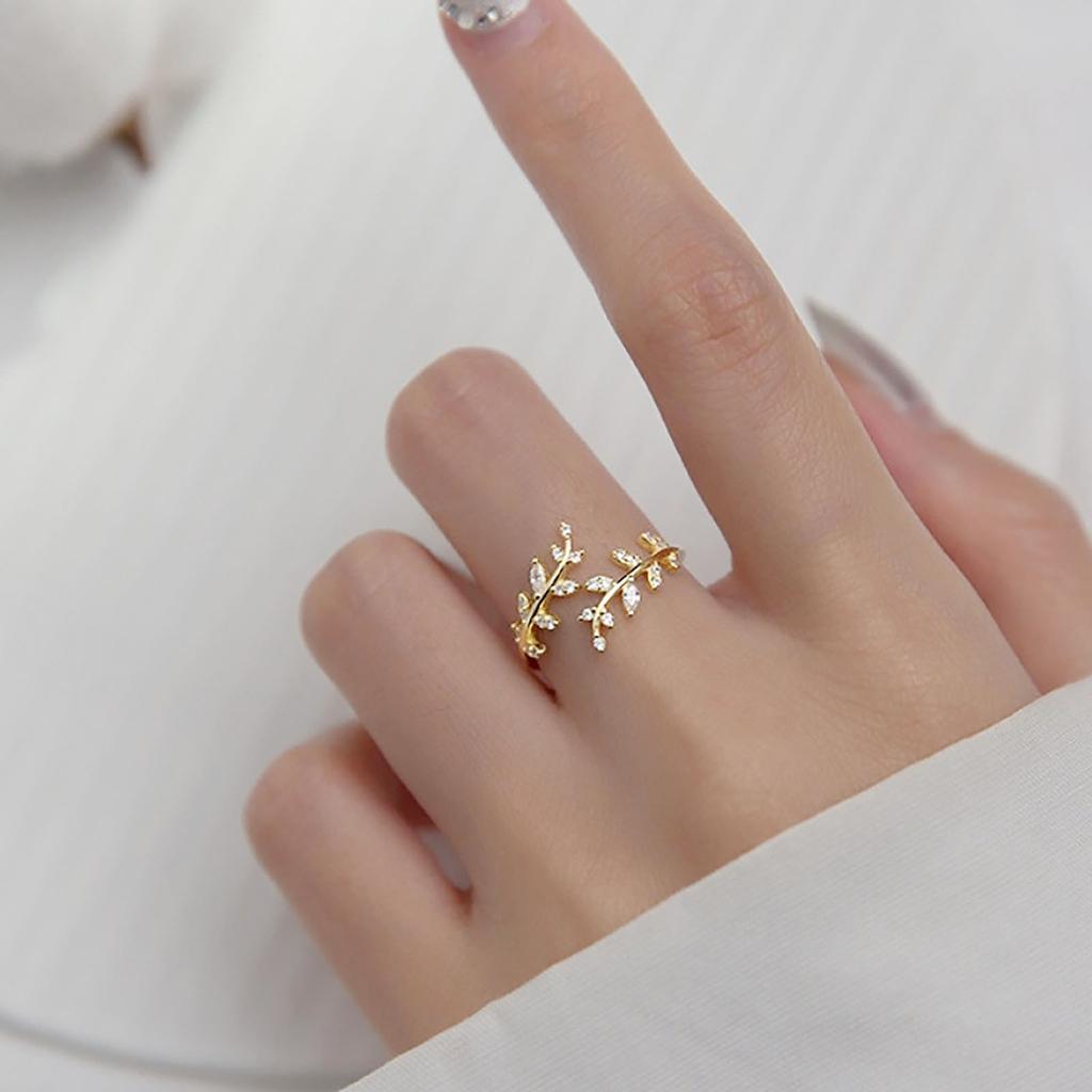 Ladies Fashion Temperament Open Zircon Ring Holiday Commemorative Gift