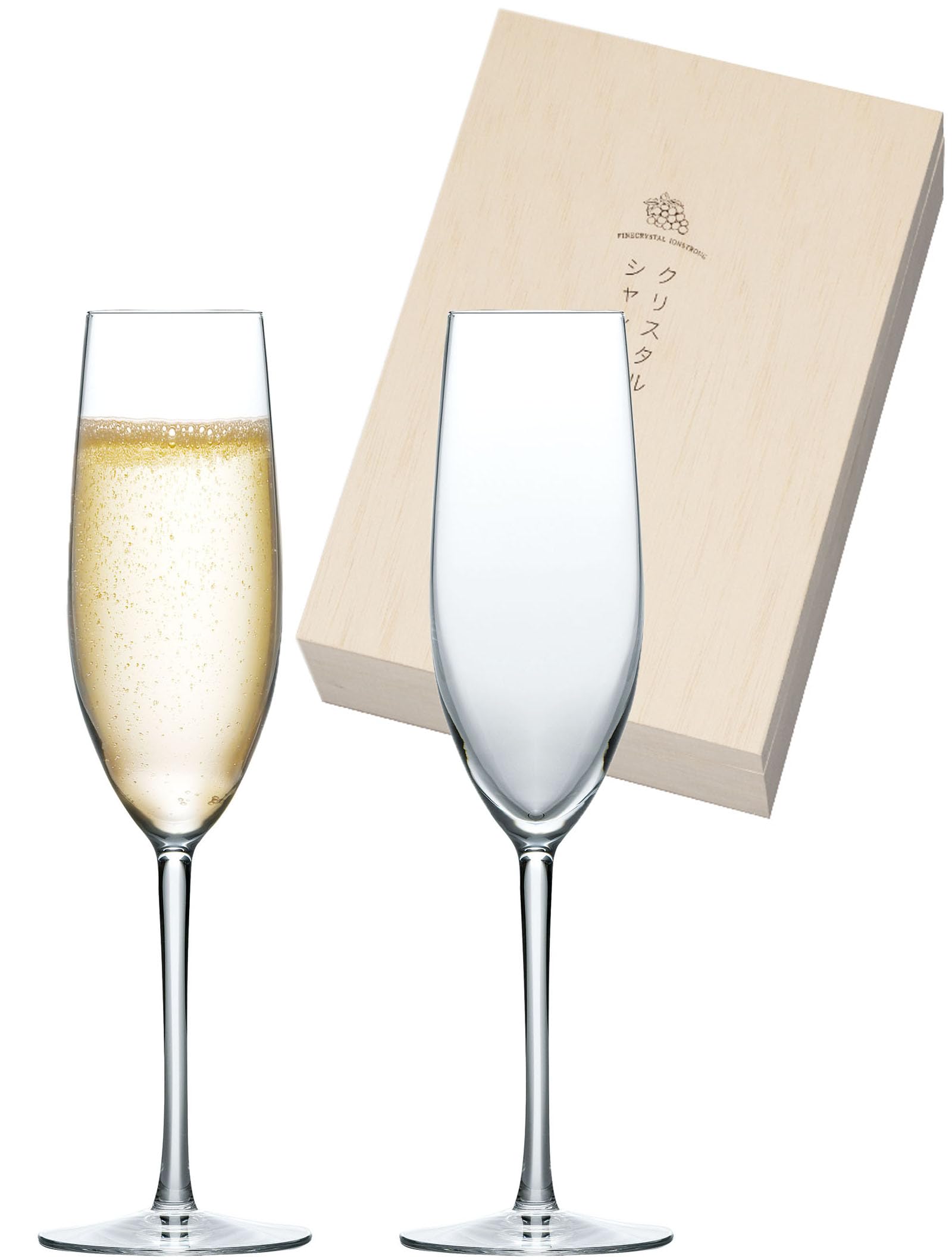 

Toyo Sasaki Glass Crystal Champagne Glass Set, 170ml, Dishwasher Safe, Break-Resistant, Perfect as a Gift, Wooden Boxed, G456-S111