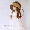 [Petite Marie] 13 DD MDD Compatible (DDH-01~10 Compatible) Bucket Hat Straw Hat Beige with Black and White Ribbon 9-10 Inch 40cm 60cm Doll BJD Doll