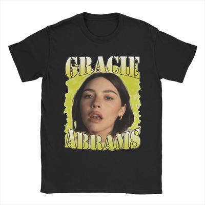 Vintage Gracie Abrams T-Shirts for Men Round Neck Pure Cotton T Shirt Short Sleeve Tees Plus Size Clothing