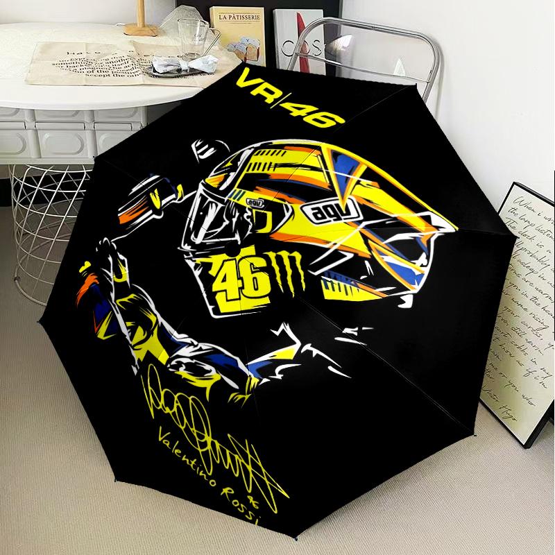 Rider Che Sfreccia Sotto l'Ombrello a Luci al Neon Ombrello Pieghevole, Ombrello Automatico a 8 Stecche per Viaggio, Uso Campeggio Regalo per Halloween Natale