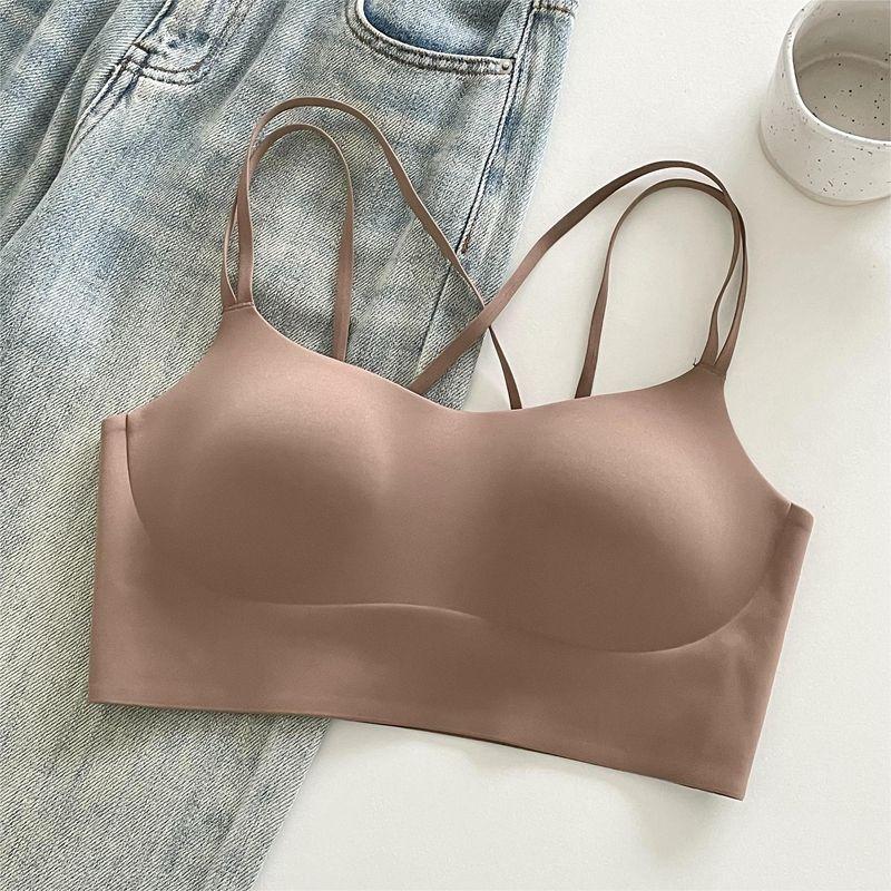 Japanese Summer Thin - Style Sports Backless Bra for Women, Push - Up, Anti - Peek, One - Piece Fixed Cup, Tank Top Style Underwear