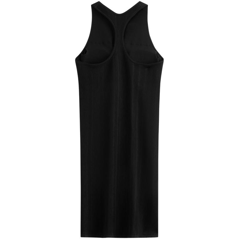 Calvin Klein Sportovní vyjímatelný košíček žakárové ležérní fitness strečové tílkové šaty dámské šaty vesmírně černé GWF4D900