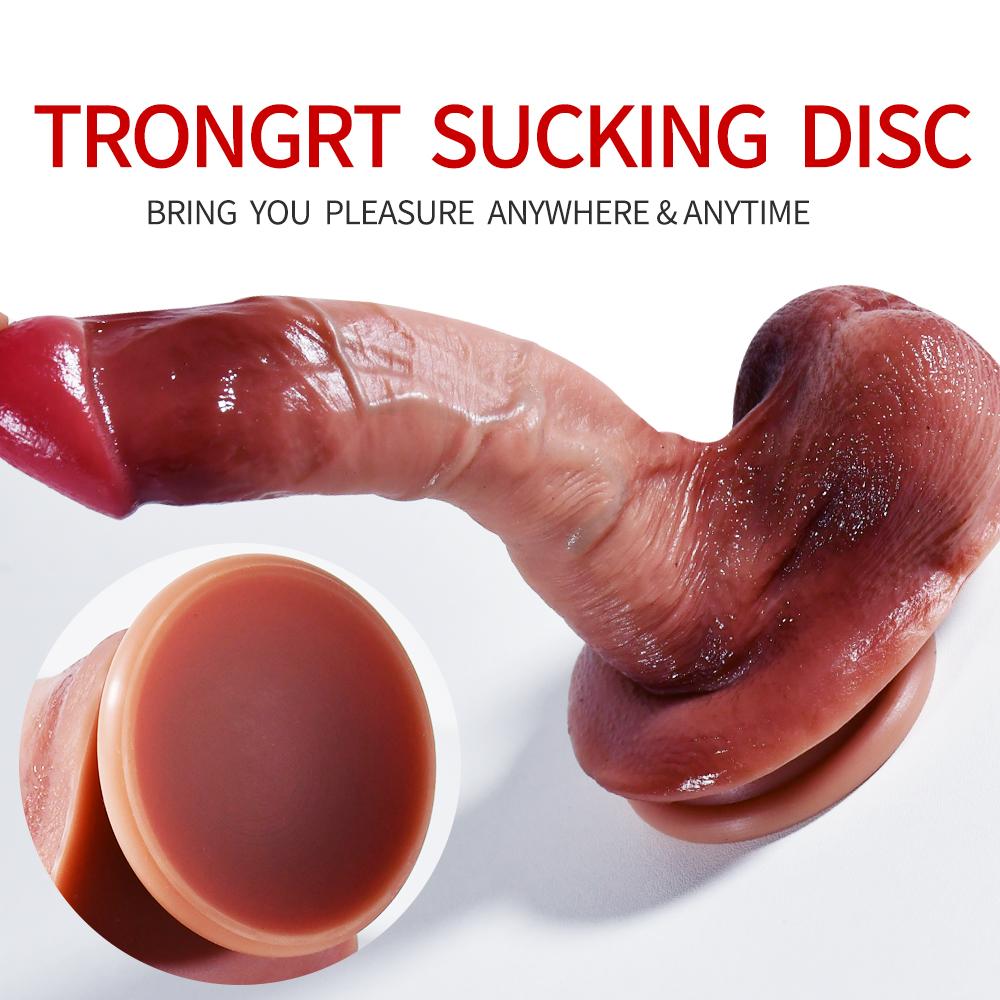 Tekuté silikonové dildo Simulace Falus Orgasmus Artefakt Ženský masturbátor Produkty pro dospělé