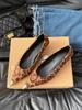 Spring 2025 new retro leopard print metal shallow mouth single shoes French temperament suede pointed stiletto high heels