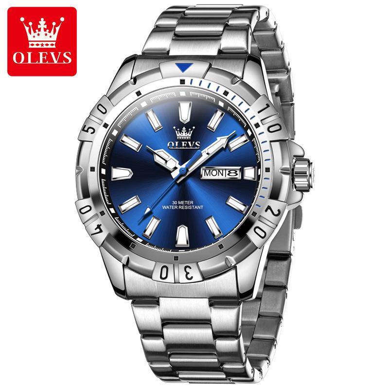 

Мужские зеленые кварцевые водонепроницаемые часы Oulisi Submariner