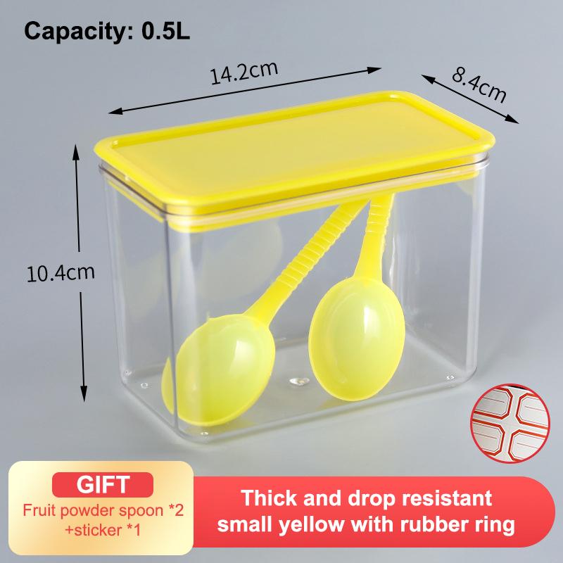 Airtight Food Storage Coffee Powder Container Witith Spoon For Milk Tea Shop Transparent Kitchen Organizer Spice Soybean Storage