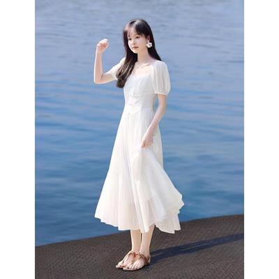 White Moonlight A-Line Midi Dress