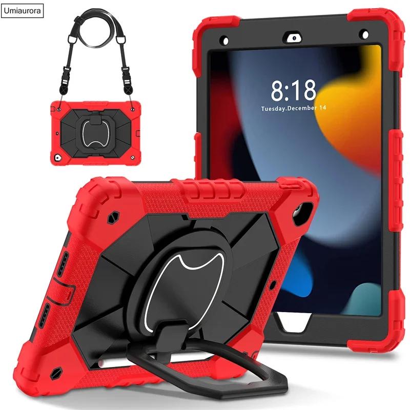 For IPad 9.7 7th 8th 9th 10.2 10th Gen Air 4 5 10.9 Pro 11 inch Kids Tablet Case Rotation Handle Stand Shockproof Rugged Cover IPad Mini 6 2021 красный