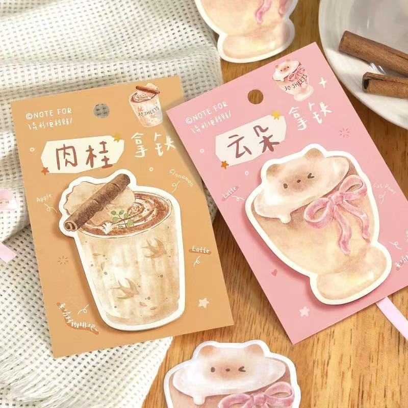Gift NOTE FOR Notes Slow Life Coffee Series Retro Drink Notebook Message Memo Kawai Stationery Office Accessories Memo Pad