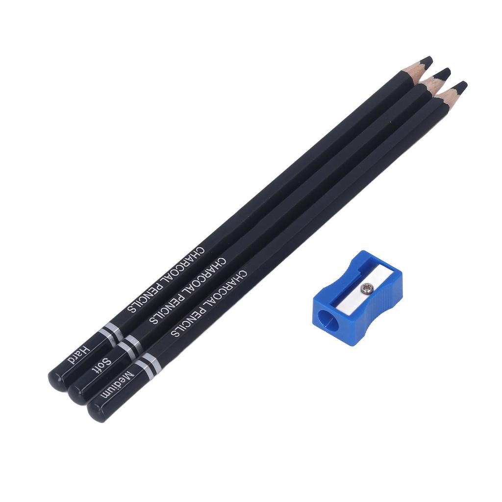 Sketch Pencil Kit 3pcs Graphite Carbon Detail Drawing Structured Sketching Art Pencils for Art