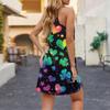 Women's Floral Print Dress, Vest, Skirt With Pockets, Beach Skirt, V-Neck Vest Skirt