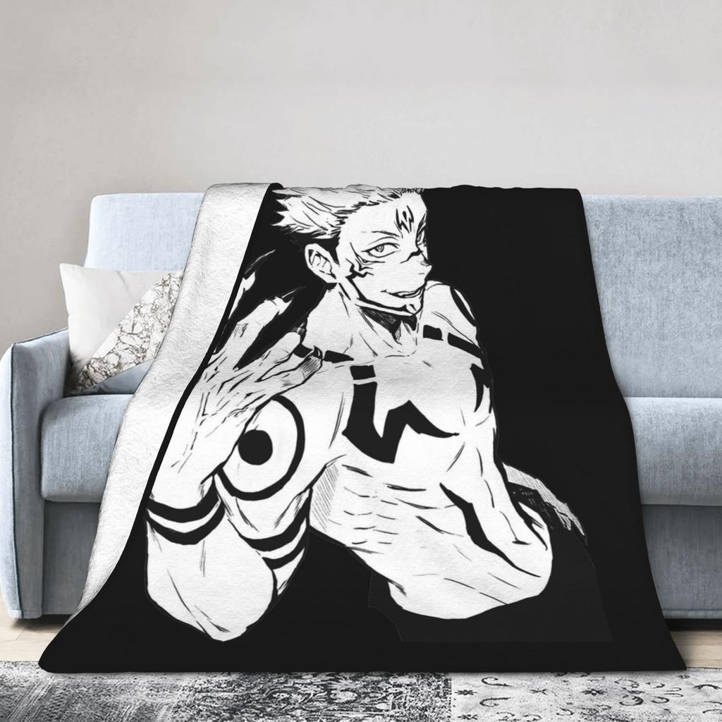 Akaza Blankets Velvet Anime Kimetsu No Yaiba Soft Throw Blanket for Car Sofa Couch Bedroom Quilt