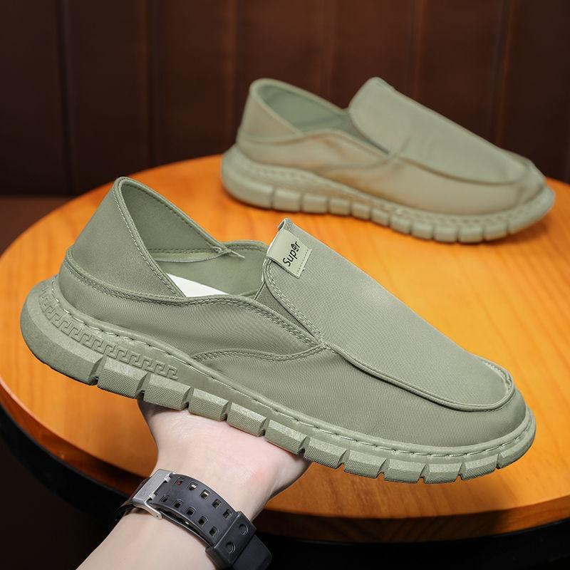 Summer Cloth Shoes Men's Shoes Breathable Lazy Shoes Men's Casual Shoes One Pedal Versatile Foot Set Canvas Shoes Tide