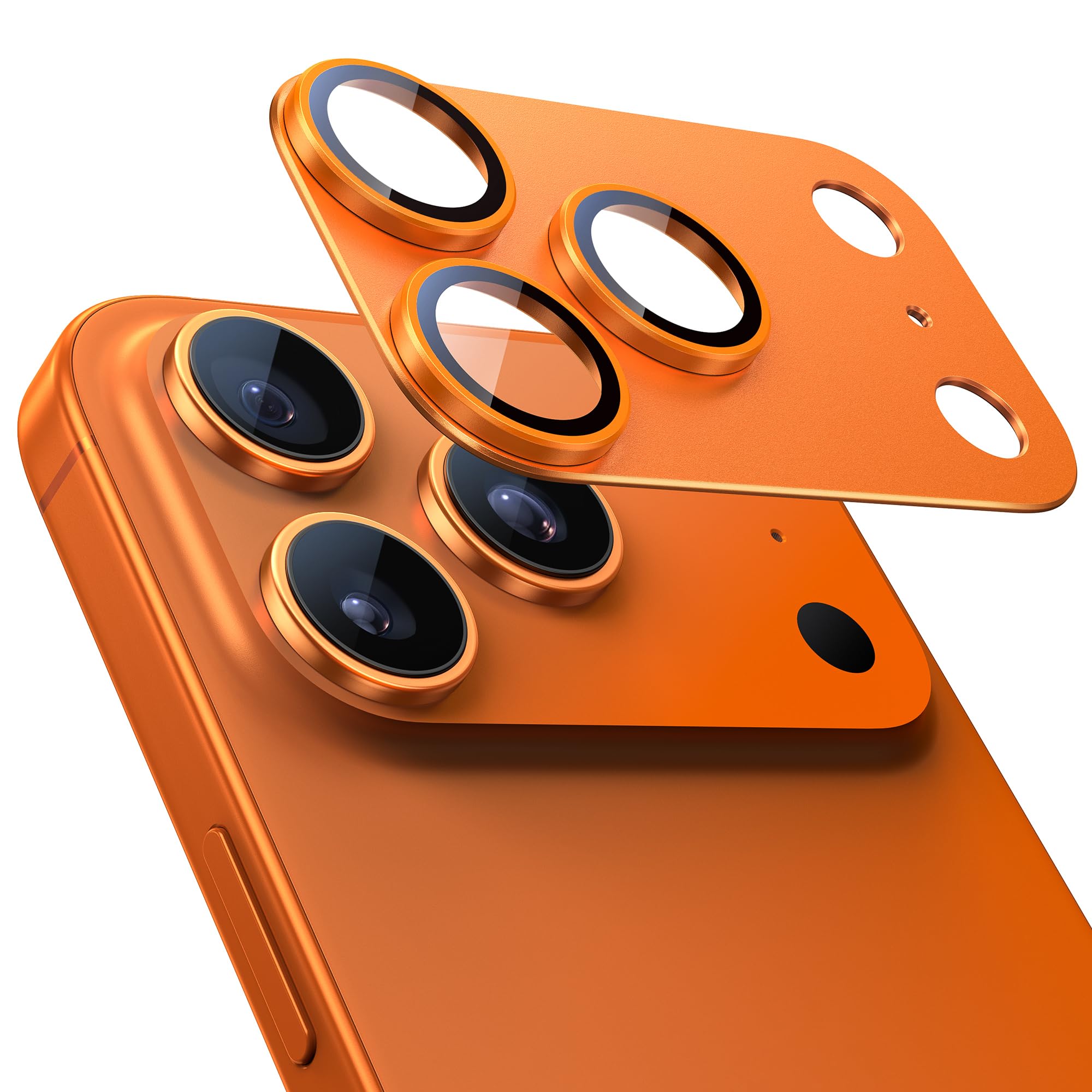 

NIMASO Защитная пленка для камеры iPhone 17 Pro, Рамка из алюминиевого сплава, 9H Закаленное стекло, Полная защита от ударов, с черной крышкой для объектива для iPhone 17 Pro DSC25I1943 оранжевый