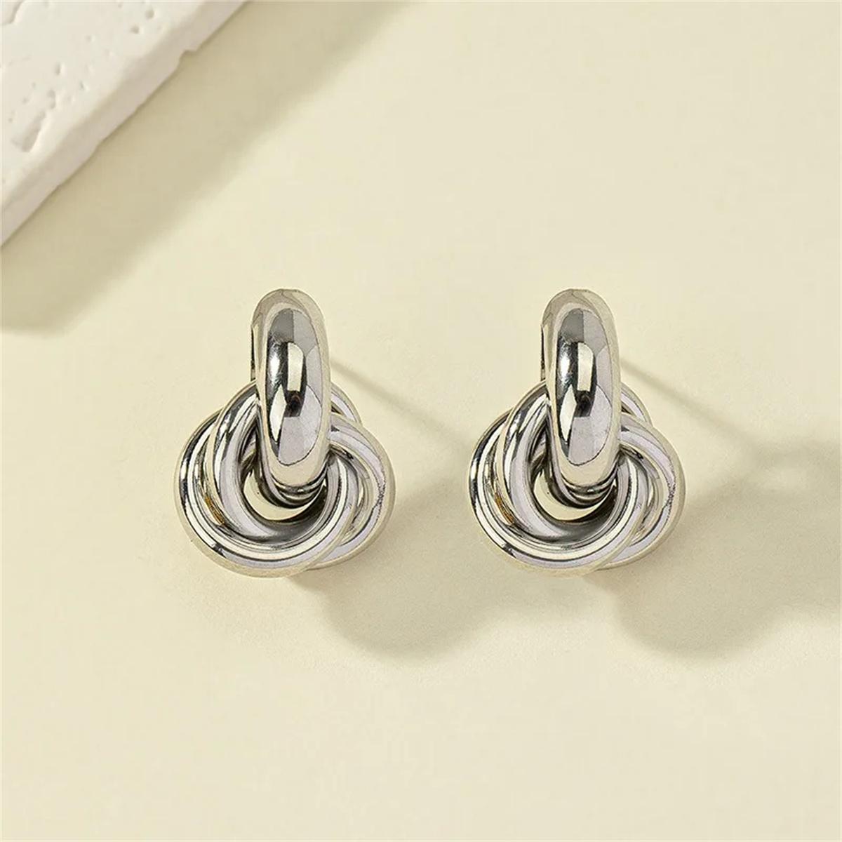 

2Pcs Trendy Stainless Steel Gold Color Knot Hoop Earring For Women,Shiny Cute Tragus Cartilage Ear Stud Suitable Give Girlfriend