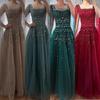 SERENE HILL Caramel Color Luxury Bead Art Examination Solo High-end Dinner Annual Meeting Host Dress LA11089