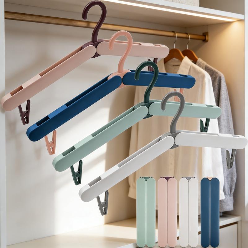 1-5pcs Portable Telescopic Folding Clothes Rack Travel Drying Rack Space Saving Laundry For Home Hotel Business Multipurpose