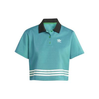 Originals Adicolor 70s Retro Series Logo Print Pullover Short Sleeve Polo Women Tops Green IK7851