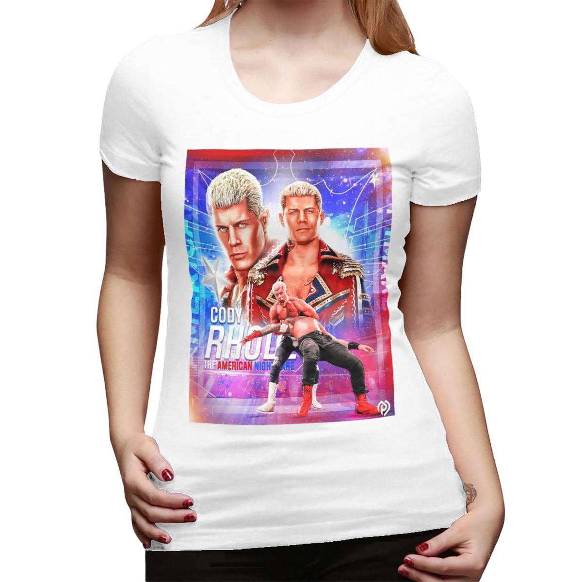 

In The Ring Cody Rhodes American Nightmare TShirt for Women ONeck Streetwear T Shirts Womens Tees Short Summer Clothes Tops S