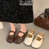 Leather Mary Jane shoes with soft soles are not tired of feet, women's shoes bag head half slippers, summer wear new models with skirts, lazy shoes