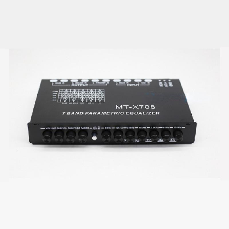 7 Band Portable Parametric Equalizer Subwoofer Power Amplifier Car Audio EQ Tuning Crossover Amplifier 18.5*11*3cm